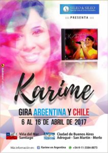 Karime - Flyer gira Argentina y Chile
